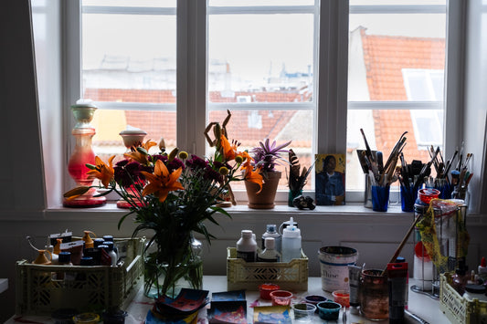 Take a look around my cosy rooftop art studio