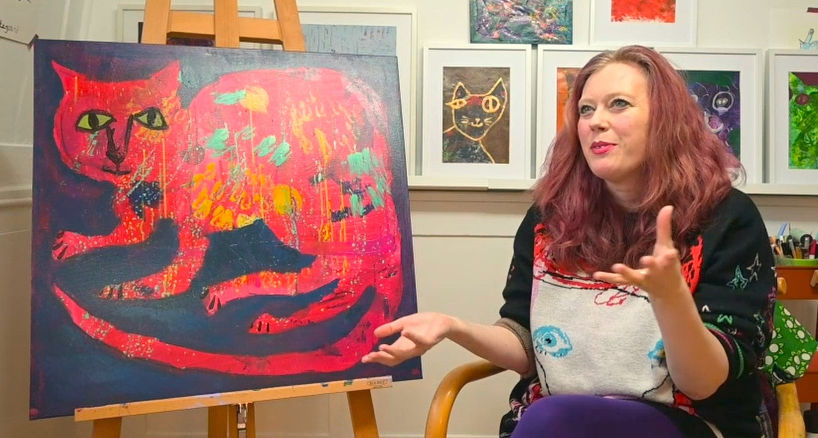 Load video: Why I paint wonky cats - an intimate interview about my most personal collection